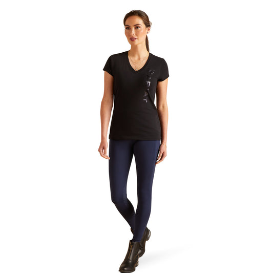 Ariat Womens Vertical Logo V Short Sleeved  T-Shirt