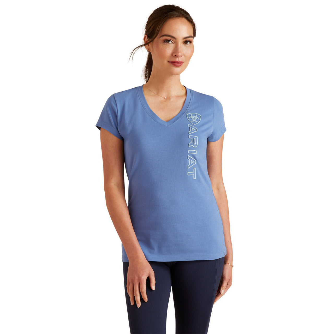 Ariat Womens Vertical Logo V Short Sleeved  T-Shirt