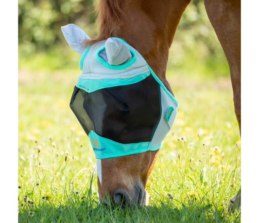 Shires Flyguard Pro Air Motion Fly Mask With Ears Aqua