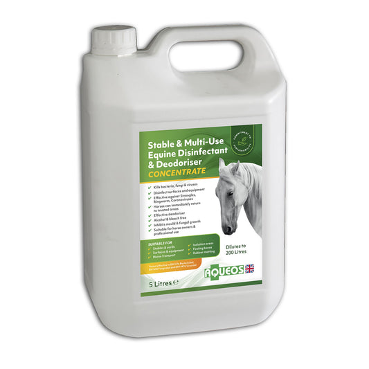 Aqueos Stable & Multi-Use Equine Disinfectant & Deodoriser Concentrate - 5 Litre