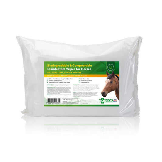 Aqueos Disinfectant Wipes for Horses - 100 Wipes