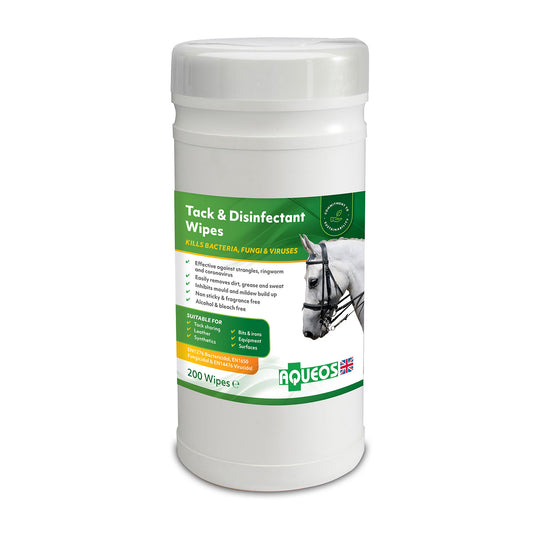 Aqueos Equine Anti-Bacterial Tack & Disinfectant Wipes 200 Pack
