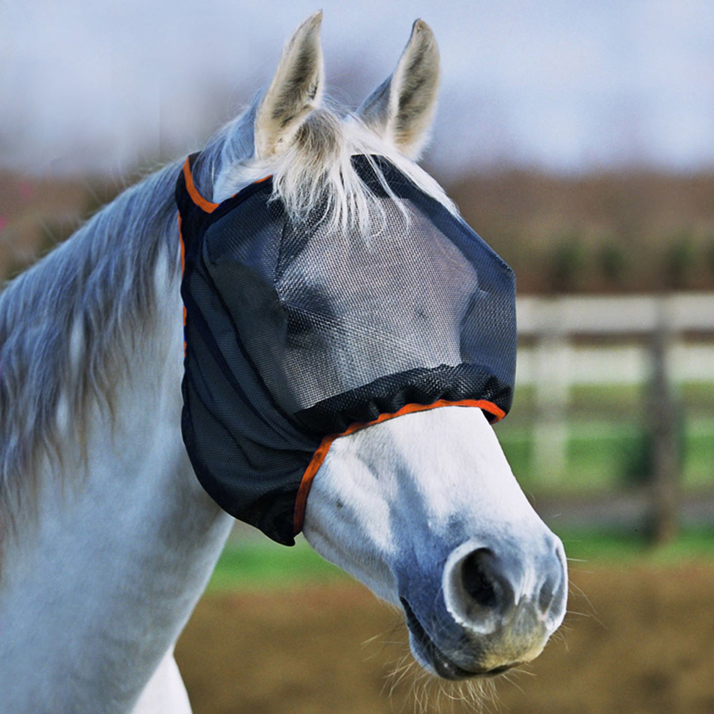 Equilibrium Field Relief Midi Fly Mask without Ears Black/Orange