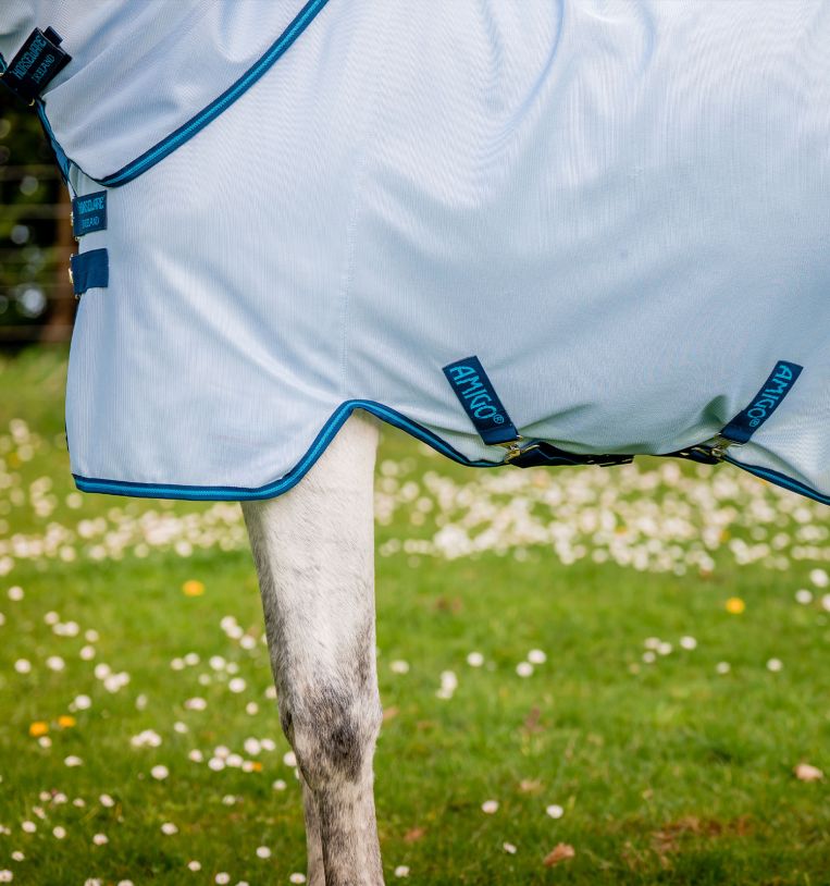 Horseware Amigo Bug Rug Fly Sheet Azure Blue/Navy & Electric Blue