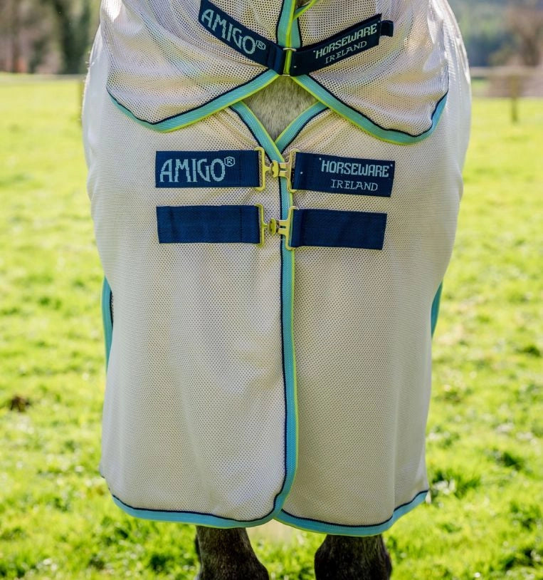 Horseware Amigo Bug Buster Fly Sheet Chalk/Navy & Blue Haze