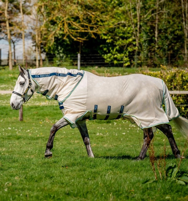 Horseware Amigo Bug Buster Fly Sheet Chalk/Navy & Blue Haze