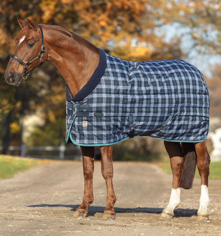 Horseware Rhino Original Stable Vari-Layer Heavy Navy Check/Teal