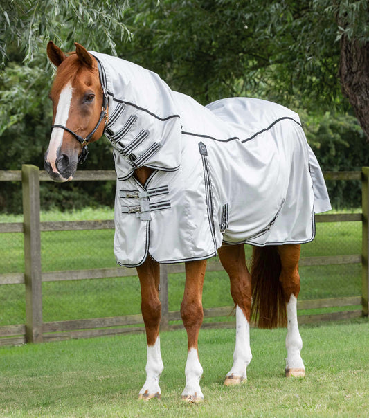 Premier Equine ShowerTex Fly Rug with Surcingles Silver