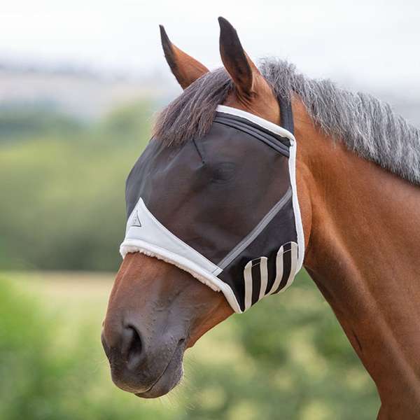 Shires Flyguard Pro Fine Mesh Earless Fly Mask Black