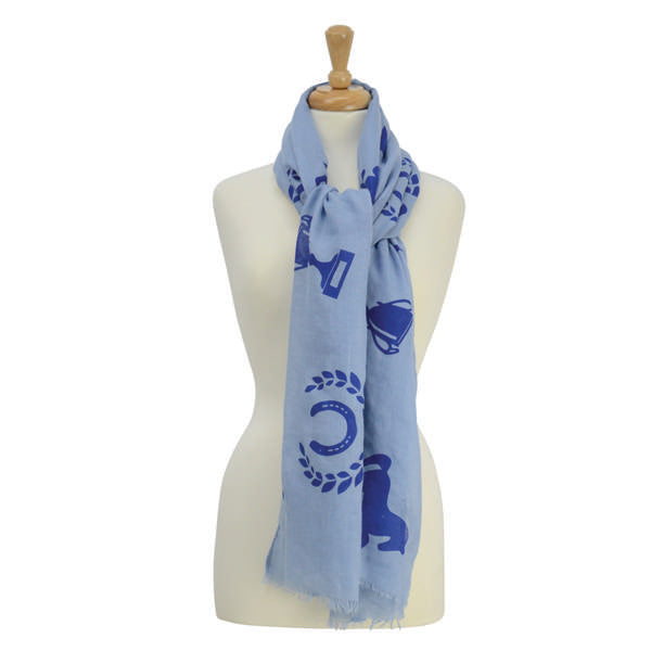 Hyfashion Ladies Balmoral Scarf Print Light Blue