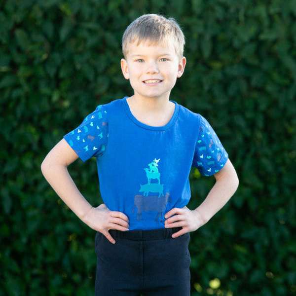 Farm Collection T-Shirt By Little Knight Cobalt Blue