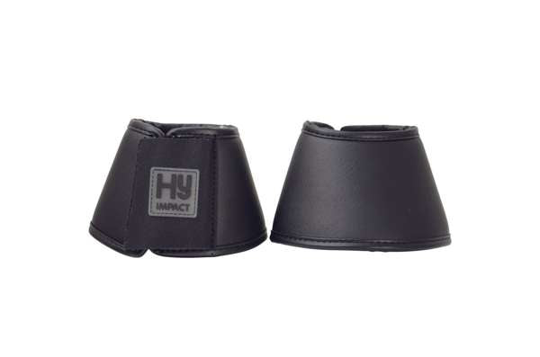 Hy Equestrian Leather Over Reach Boots Black