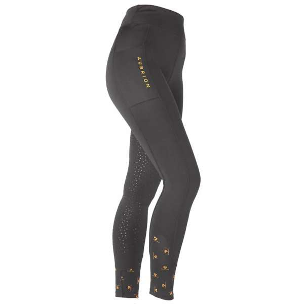 Shires Aubrion Porter Winter Riding Tights Ladies Jet Black