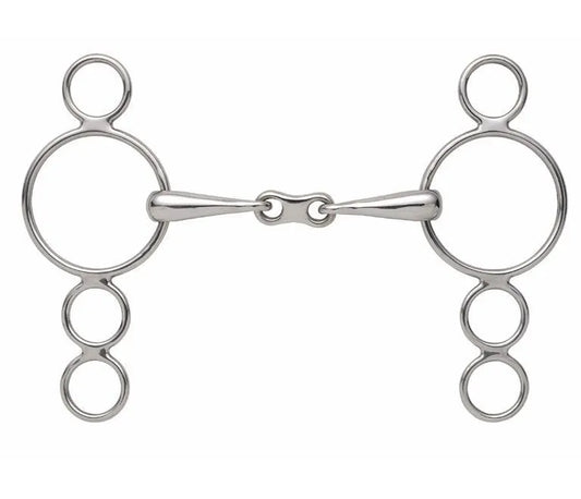 Shires 3 Ring Dutch Gag With French Link
