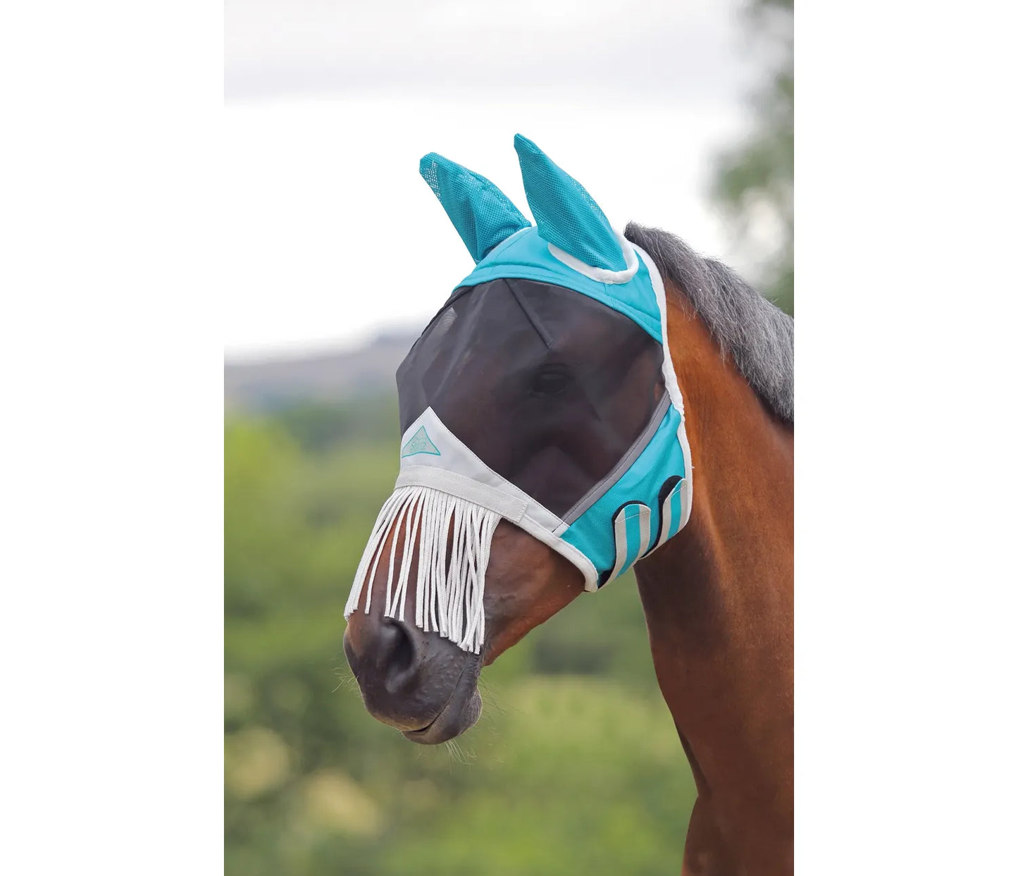 Shires FlyGuard Pro Fine Mesh Fly Mask With Ears & Nose Fringe