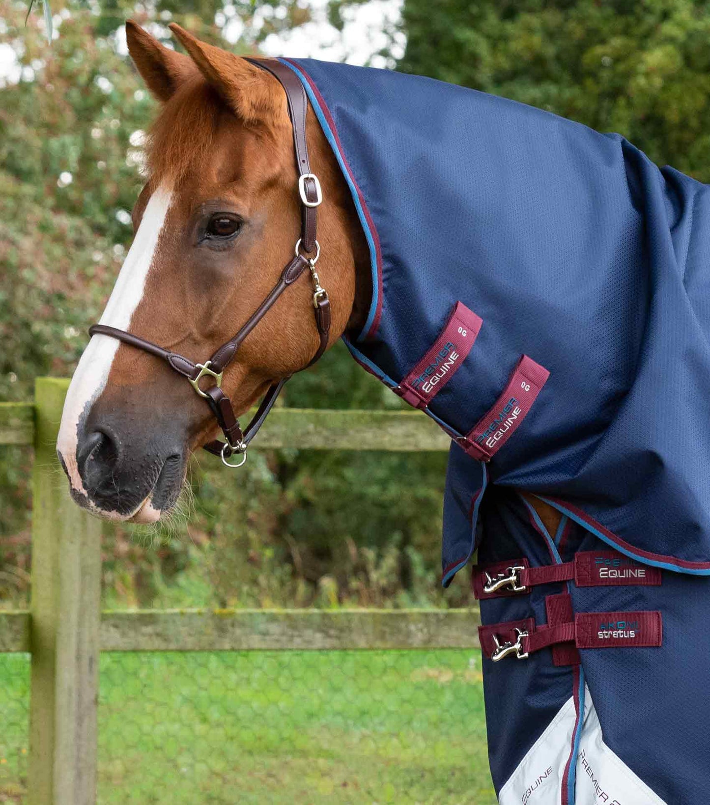 Premier Equine Akoni 0g Turnout Rug inc Classic Neck Cover Navy
