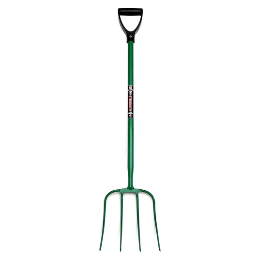Fynalite Hi-Strength Manure Fork 4 Prong D-Grip 32" Green 4PD- Free P&P