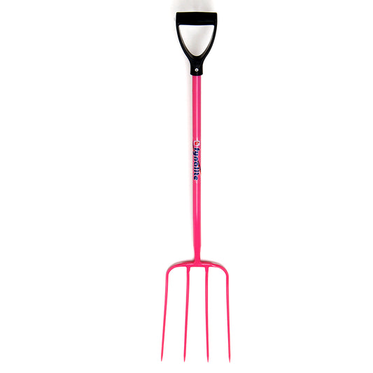 Fynalite Hi-Strength Manure Fork 4 Prong D-Grip 32" Pink 4PDP
