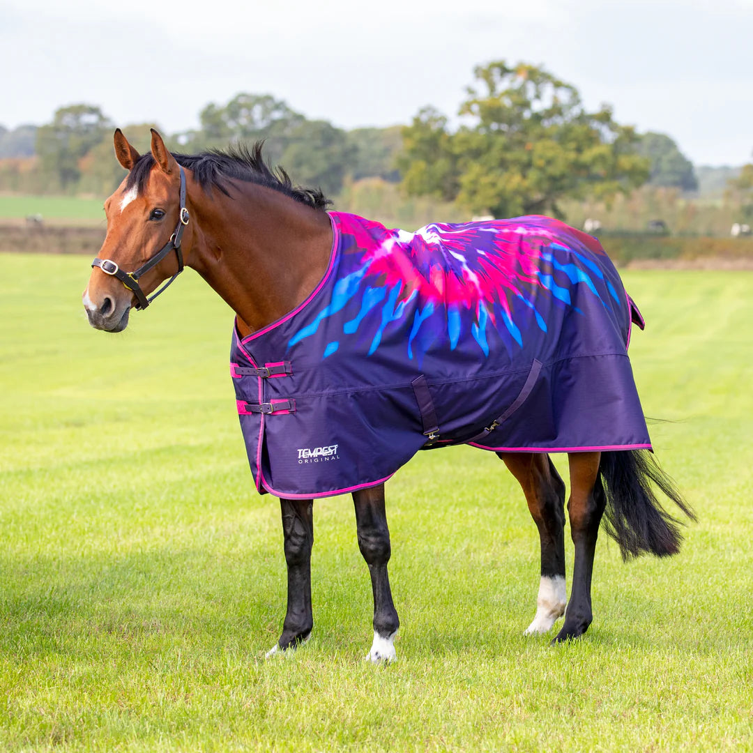 Shires Tempest Original Lite Turnout Rug Pink Tie Die
