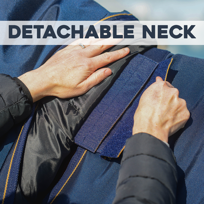 Mackey Wicklow 50g Detach-A-Neck Turnout Rug Navy/Gold view 5