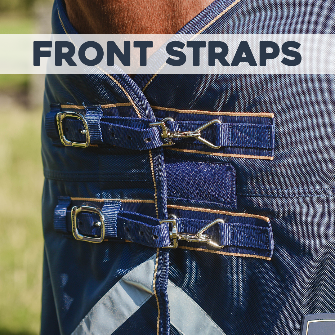 Mackey Wicklow 100g Detach-A-Neck Turnout Rug Navy/Gold view 3