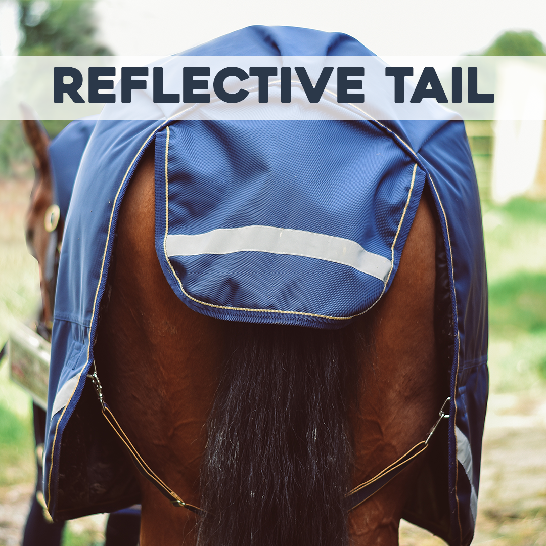 Mackey Wicklow 100g Detach-A-Neck Turnout Rug Navy/Gold view 4