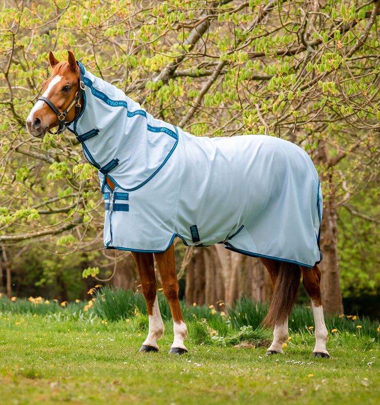 Horseware Amigo Bug Rug Fly Sheet Azure Blue/Navy & Electric Blue
