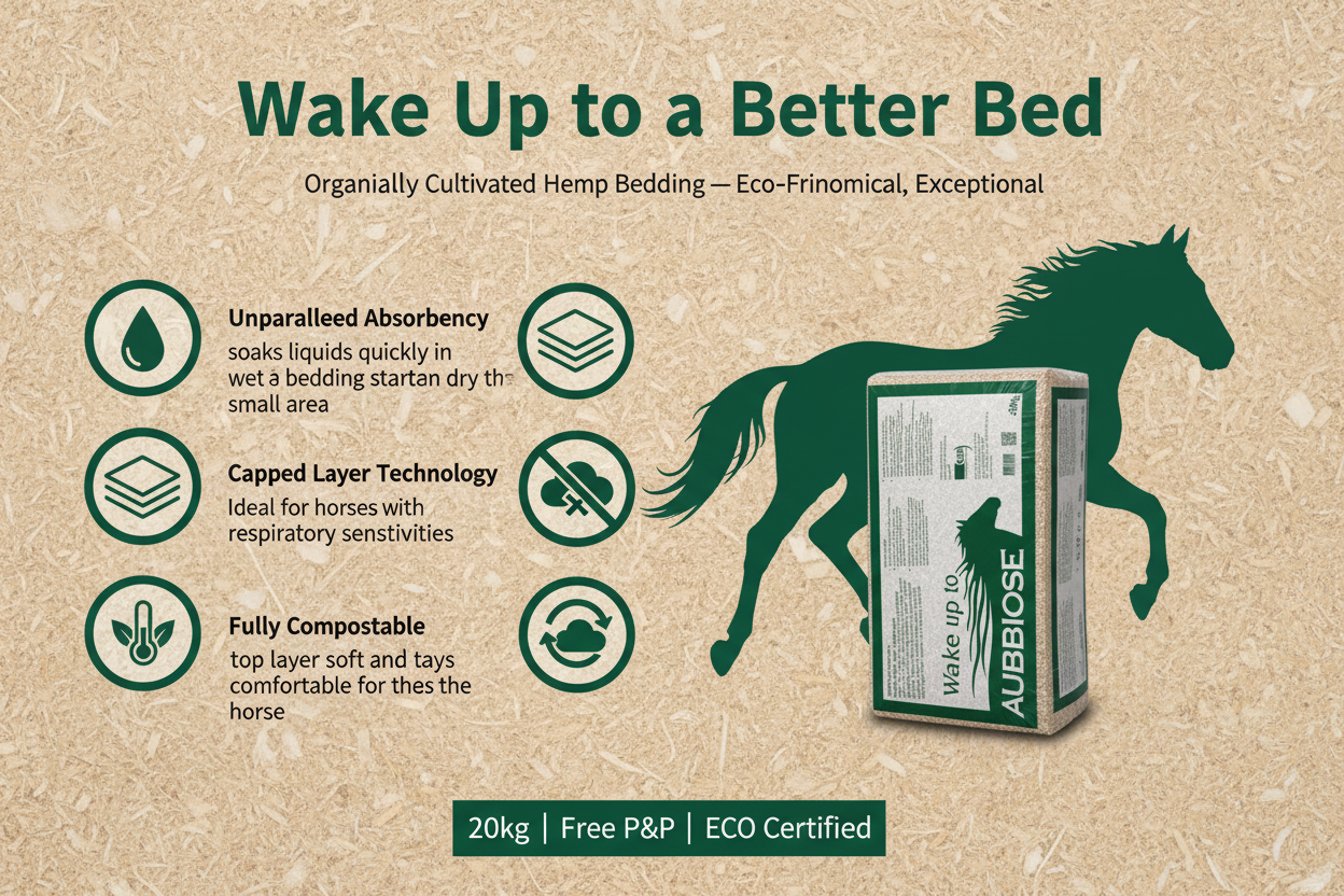 Aubiose Hemp Bedding 20kg Infographic