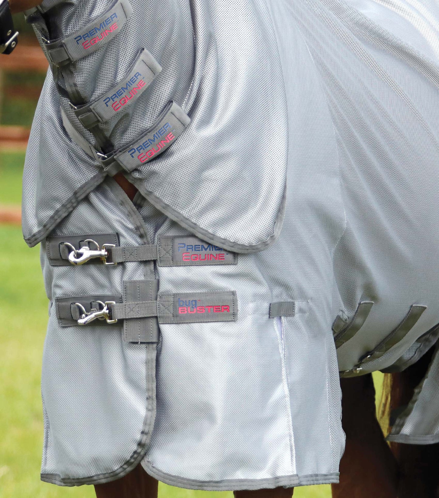Premier Equine Bug Buster Fly Rug with Belly Flap Silver