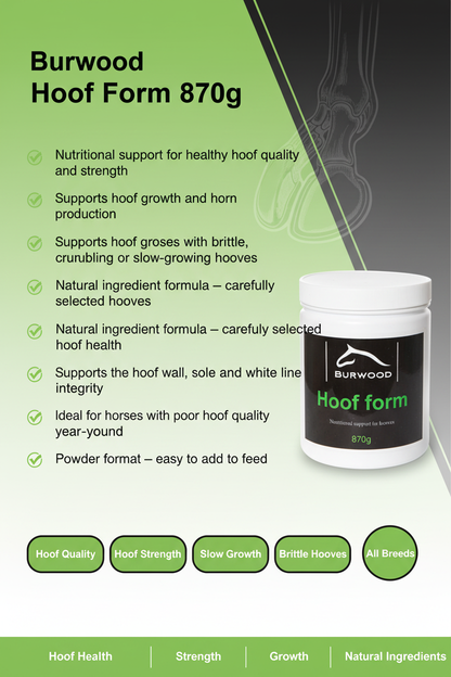 Burwood Hoof Form 870g Infographic