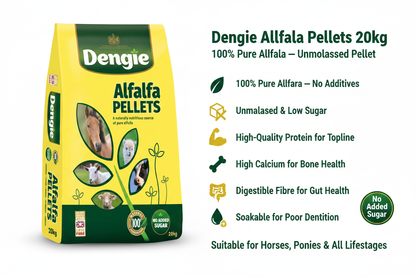 Dengie Alfalfa Pellets Infographic with Packshot