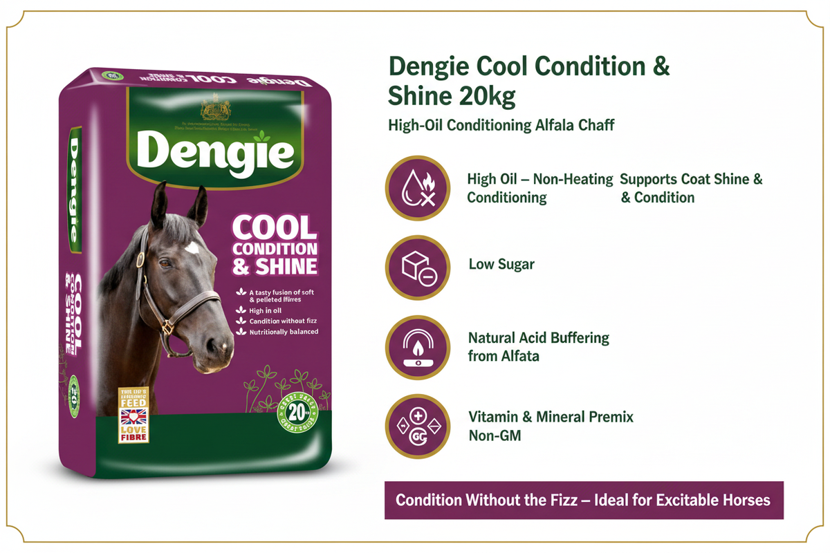 Dengie Cool Condition & Shine Infographic with Packshot