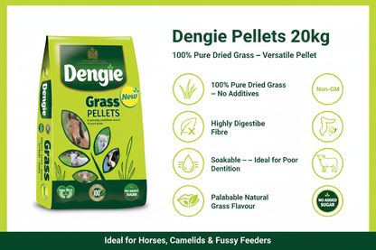 Dengie Grass Pellets Infographic with Packshot
