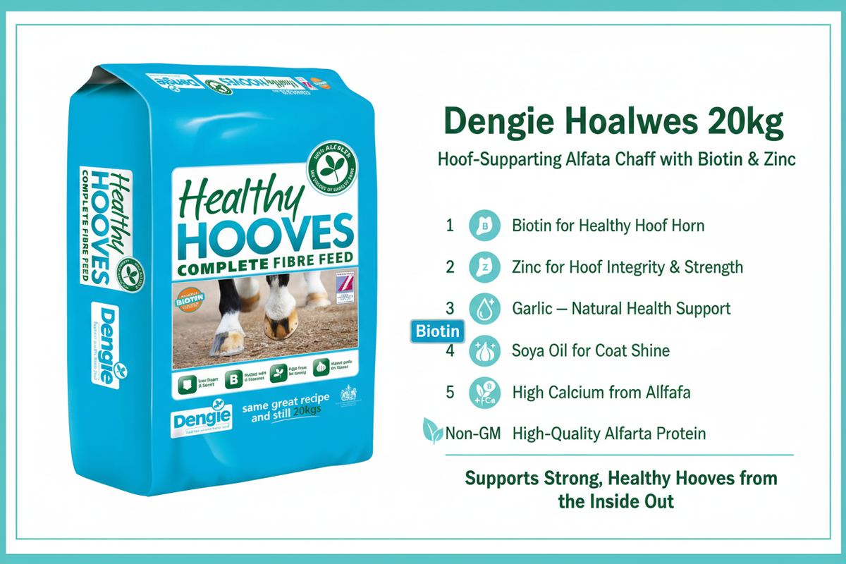 Dengie Healthy Hooves Infographic with Packshot
