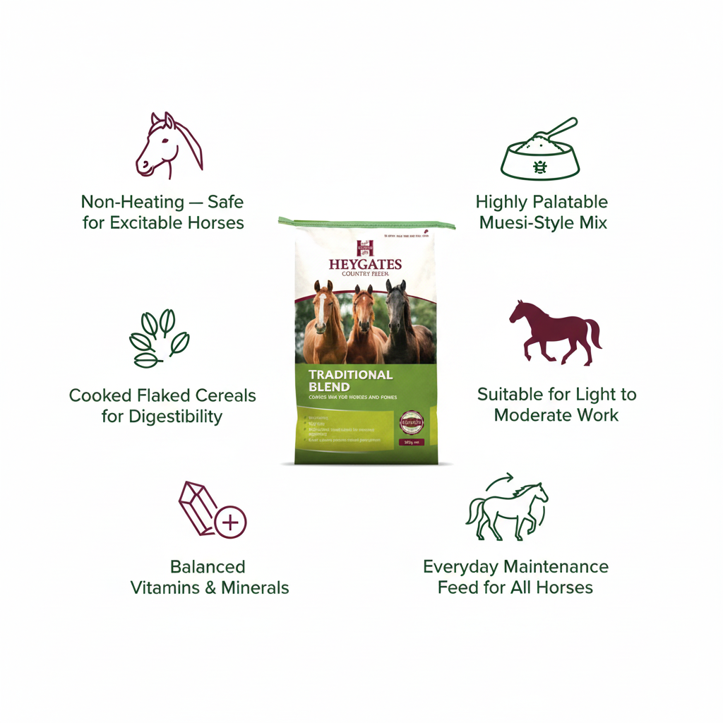 Heygates Traditional Blend Coarse Mix Infographic