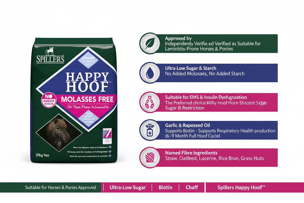 Spillers Happy Hoof Molasses Free Infographic