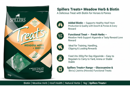 Spillers Treats+ Meadow Herb & Biotin Infographic