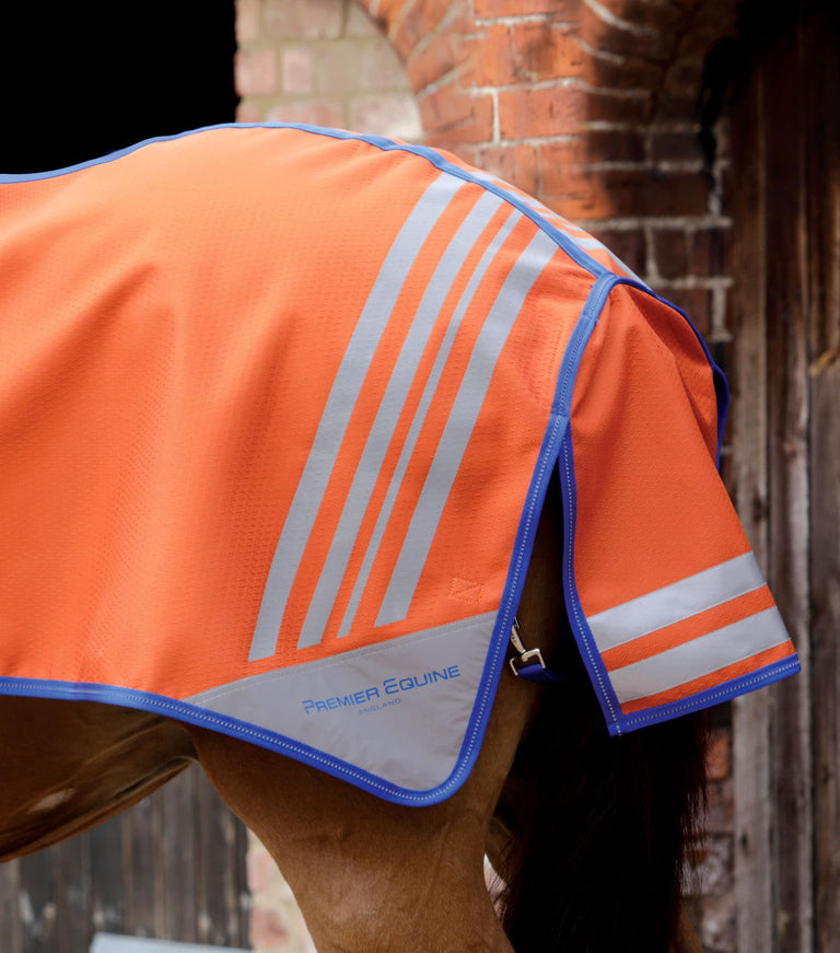 Premier Equine Stratus hi-vis exercise sheet in orange