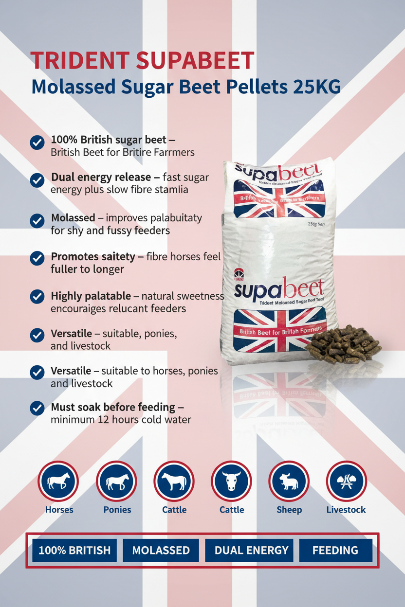 Trident Supabeet Molassed Sugar Beet Pellets 25kg Infographic