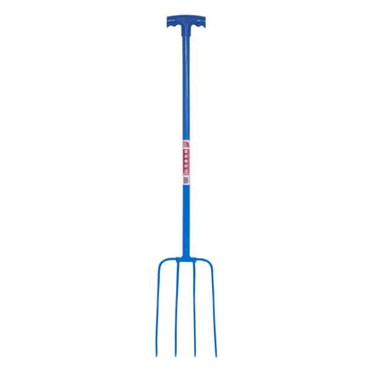 Red Gorilla 4-Prong Tubular Manure Fork T-Handle