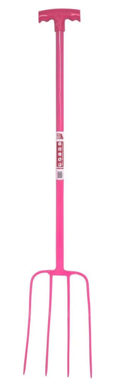 Red Gorilla 4-Prong Tubular Manure Fork T-Handle