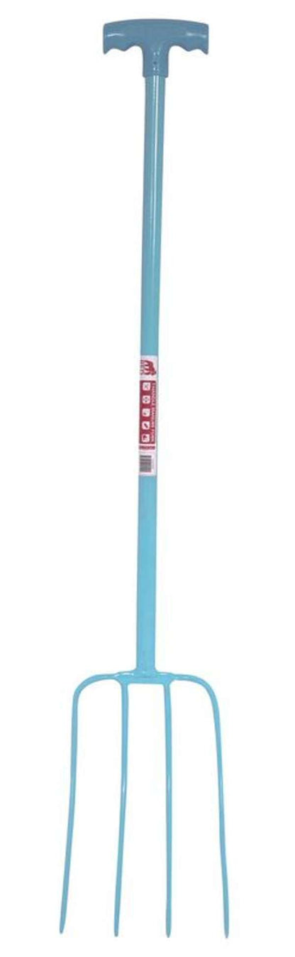 Red Gorilla 4-Prong Tubular Manure Fork T-Handle