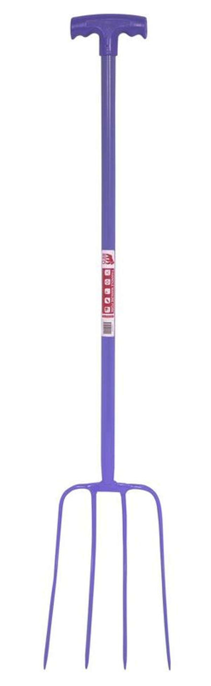 Red Gorilla 4-Prong Tubular Manure Fork T-Handle