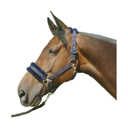 Hy Equestrian Faux Fur Padded Head Collar With Lead Rope