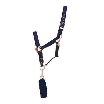 Hy Equestrian Rose Gold Head Collar & Lead Rope