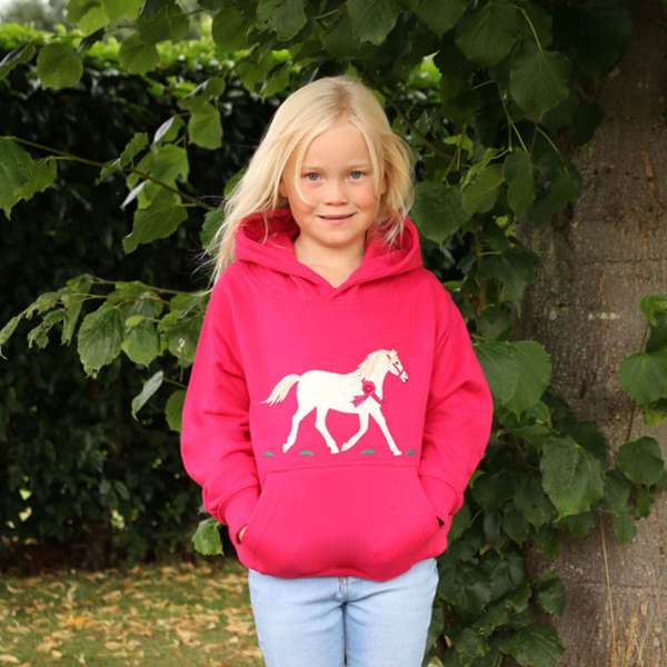 British Country Collection Champion Pony Kids Hoodie Fuchsia