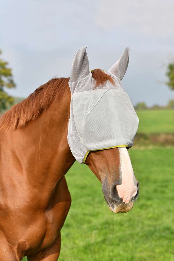 Equilibrium Field Relief Midi Fly Mask with Ears Grey/Yellow