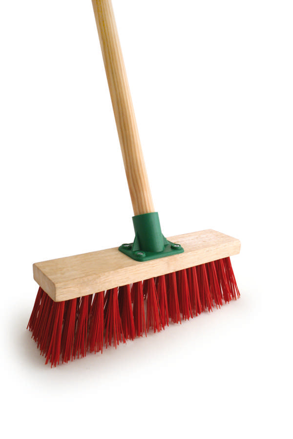 Yard Broom Red PVC With 4 ft 6 inch Handle