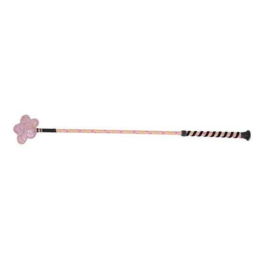 Hy Equestrian Daisy Maid Whip Peach & Silver & Yellow & Pink Flowers Velvet Detail 65cm