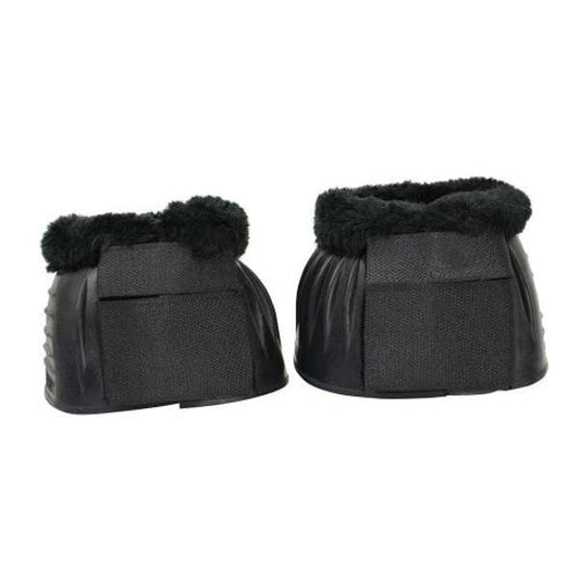 Hy Equestrian Snugfit Fleece Topped Over Reach Boots Black